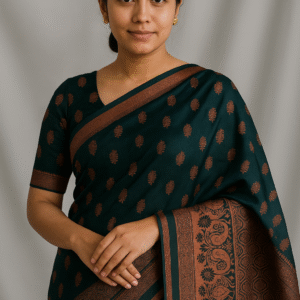 প্রিমিয়াম কাতান শাড়ি সবুজ - Premium katan Saree Green