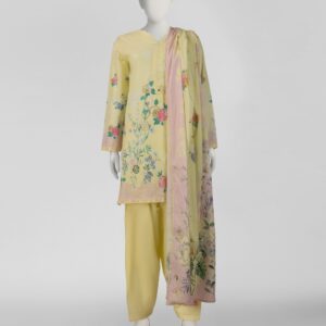 YELLOW LAWN 3PC STITCHED | JLS-S-26-661/S FLORAL BOUQUET-01