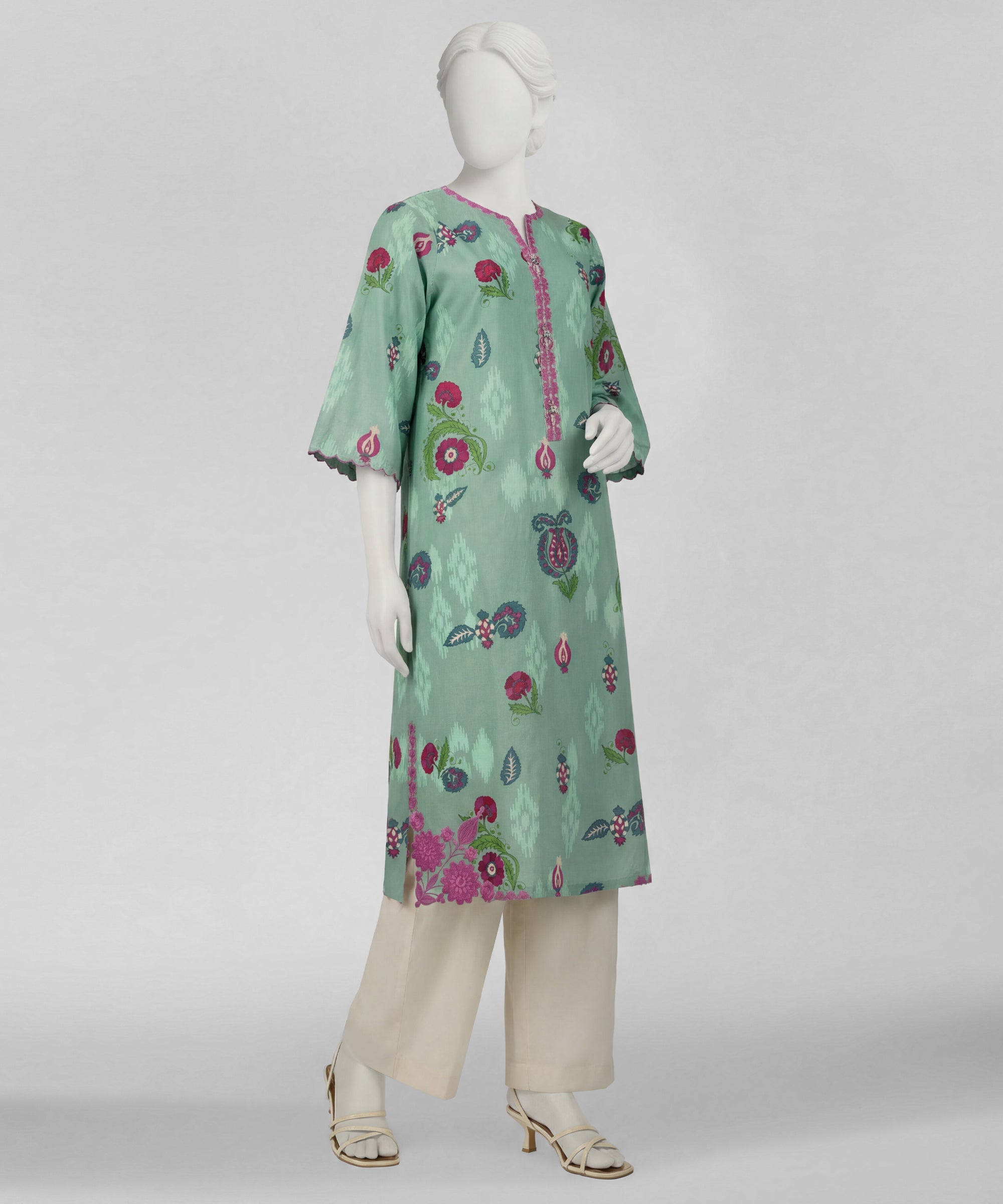 GREEN LAWN KURTI | JSS-S-26-680 FB/BLOCK-5-680 - Image 4