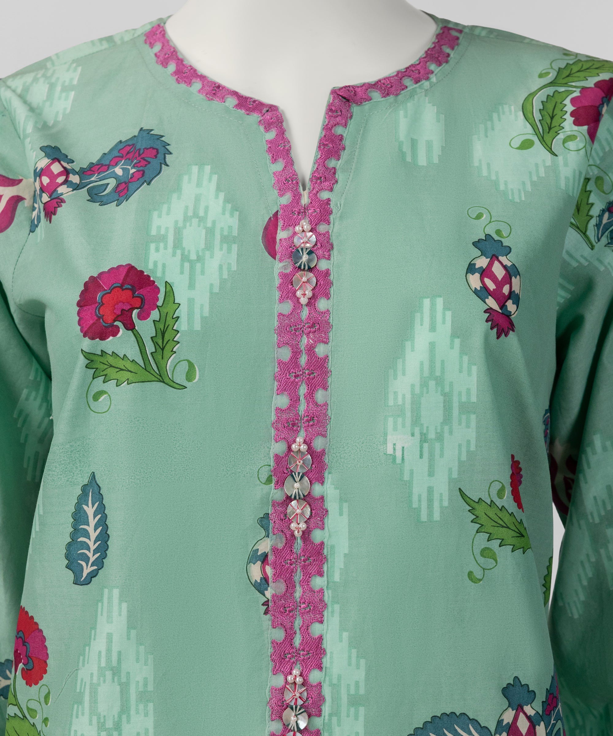 GREEN LAWN KURTI | JSS-S-26-680 FB/BLOCK-5-680 - Image 3