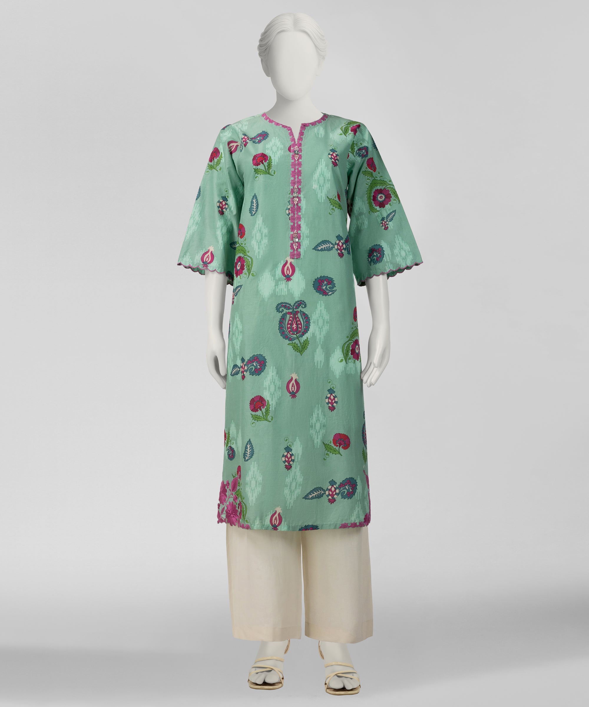 GREEN LAWN KURTI | JSS-S-26-680 FB/BLOCK-5-680