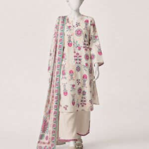 BEIGE LAWN KURTI | JSS-S-26-666 FB/UZBEK-01