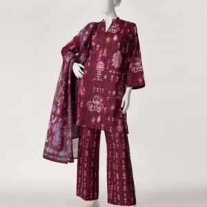 MAGENTA LAWN KURTI | JSS-S-26-667 FB/UZBEK-02